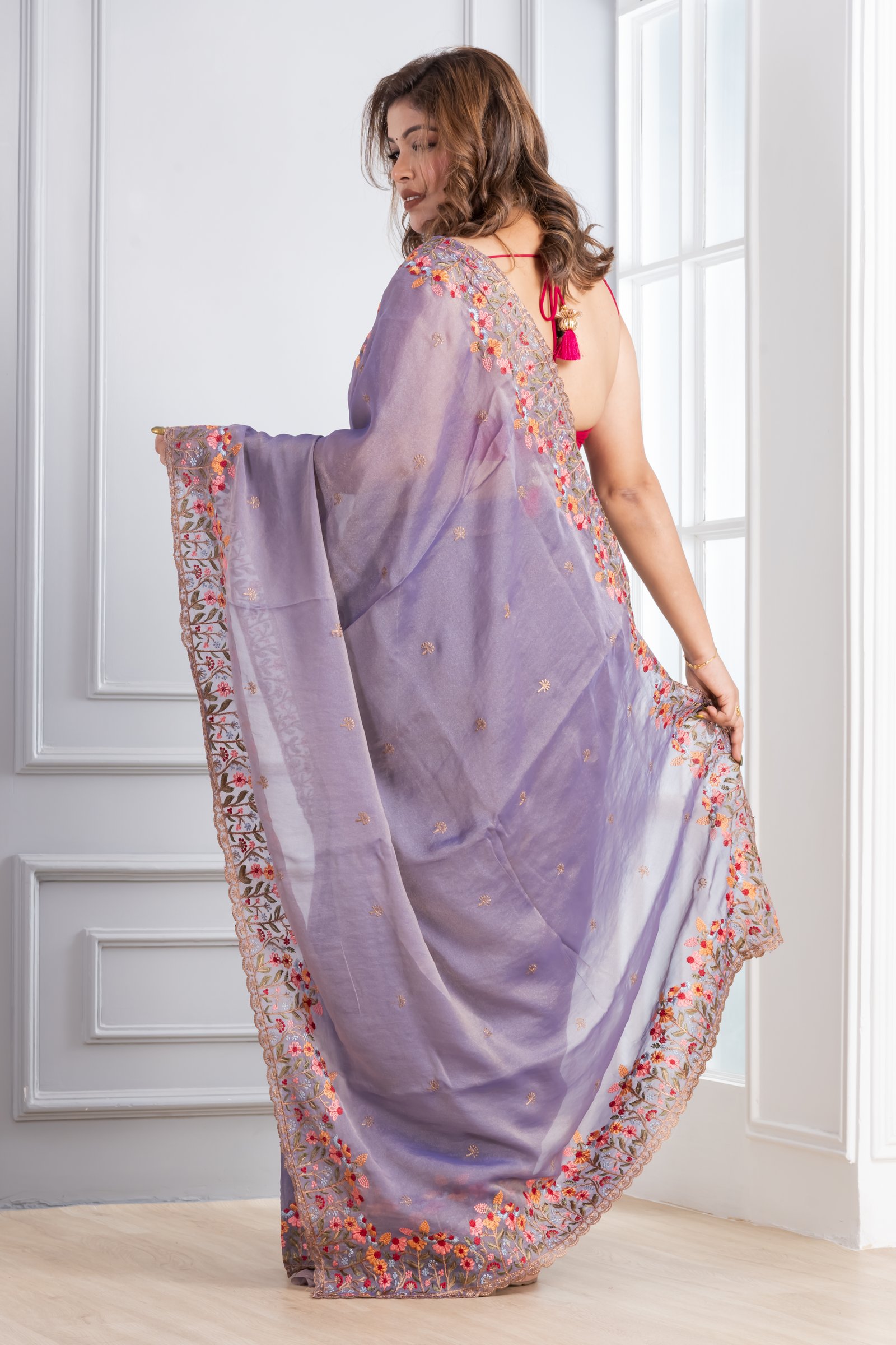 TISSUE FENDI LIGHT LAVENDER WITH THREAD WORK
